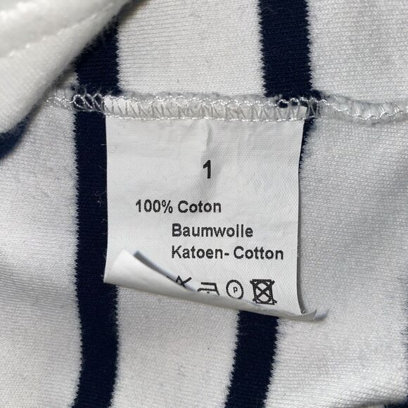 Armor Lux Size 1 Stripe Cotton Knit Crewneck Pullover Sweater Navy Blue White‎ - Picture 13 of 13